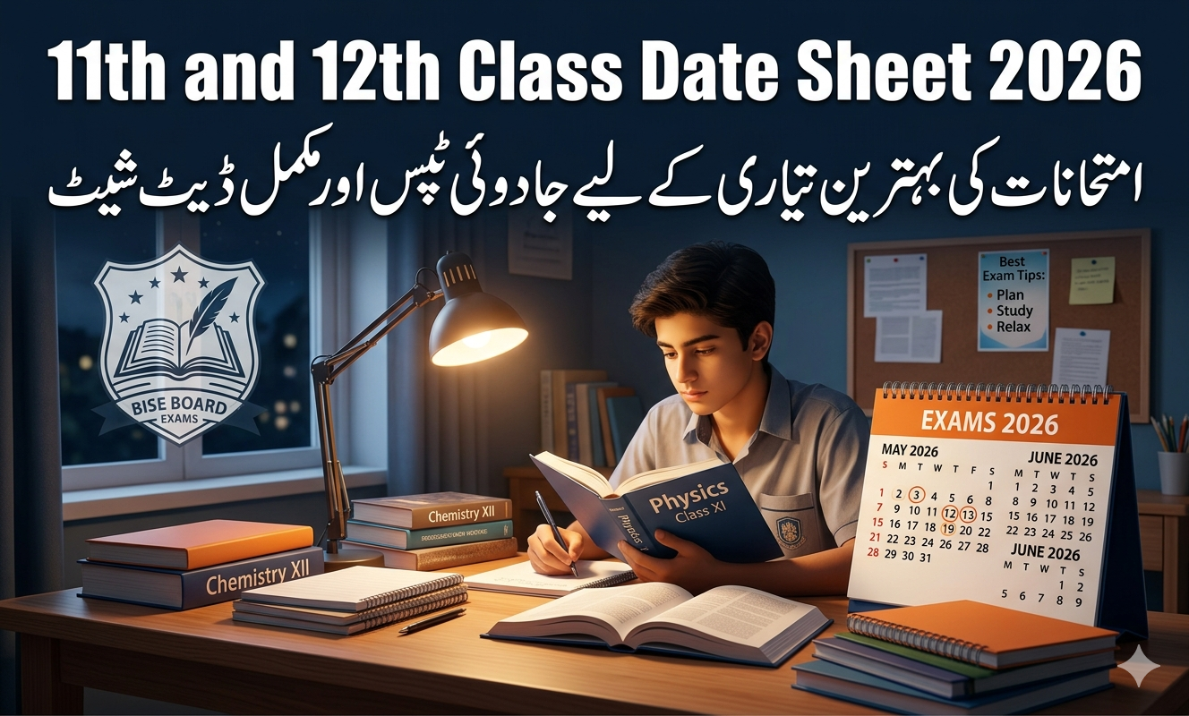 Official 11th and 12th Class Date Sheet 2026 for Punjab Board exams