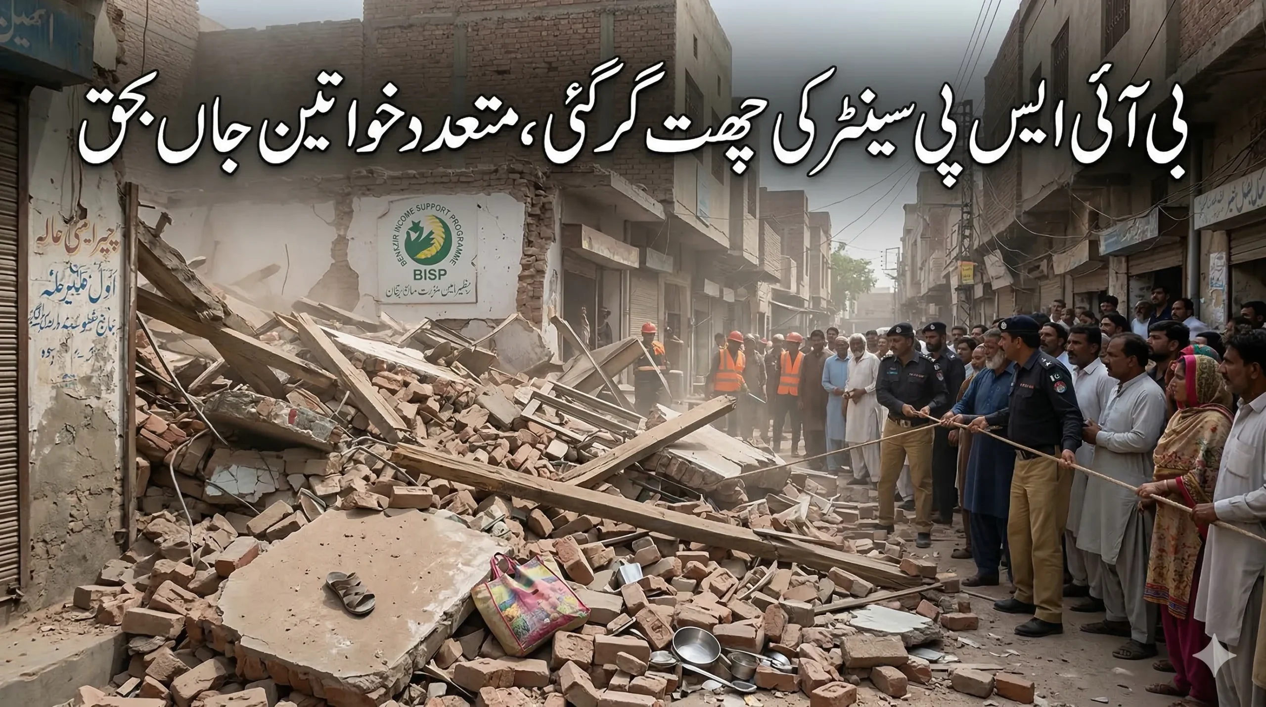 Roof of BISP payment Center in a village of Rahim Yar Kahn collapsed today.