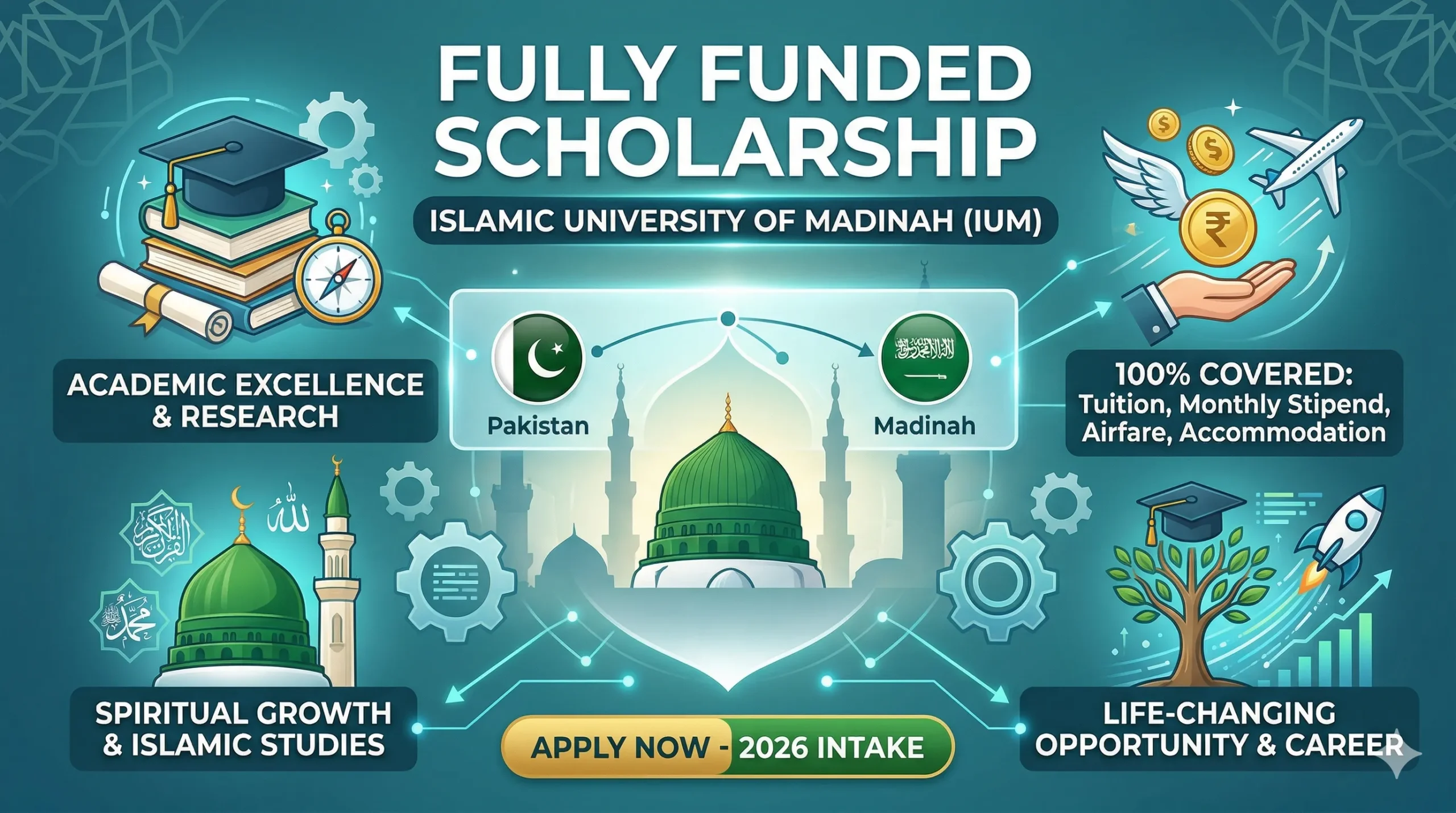 Apply for fully funded scholarships at Islamic University of Madina