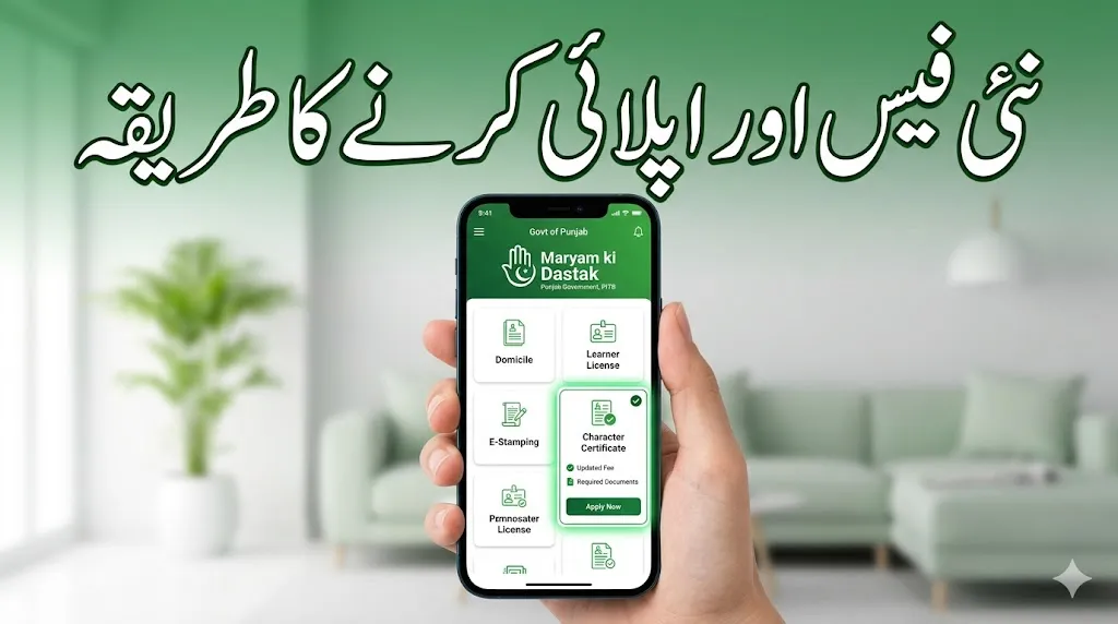 Updated fee Structure and step by step guide to get character certificate via Maryam Ki Dastak app