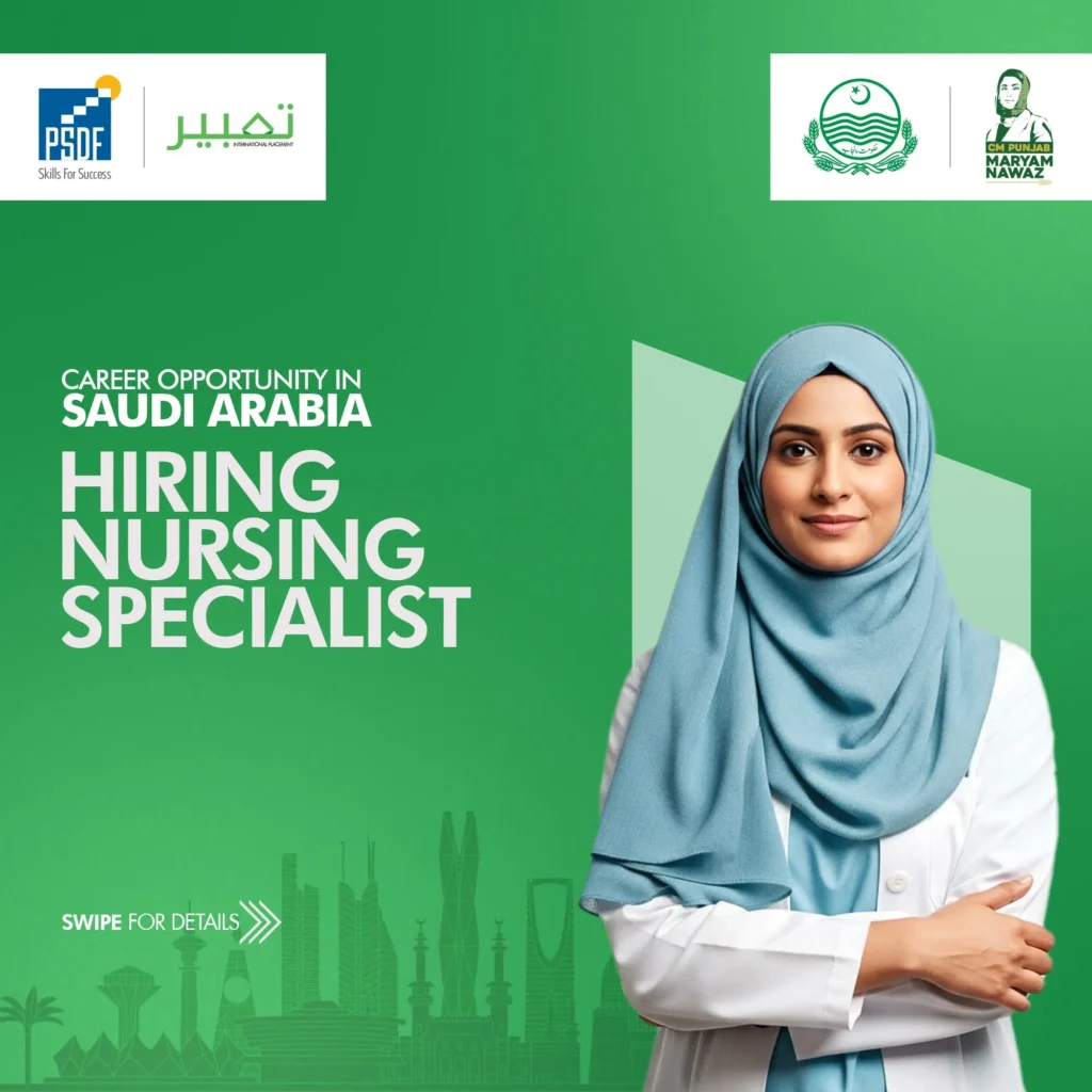 Nursing specialist Jobs in Saudia via PSDF Government of Punjab