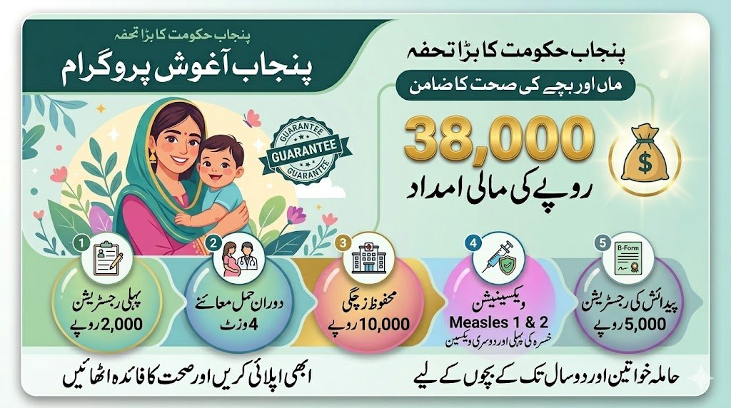 CM Maryam Nawaz Aghosh Program 38000 Grant 2026 for the health for mother