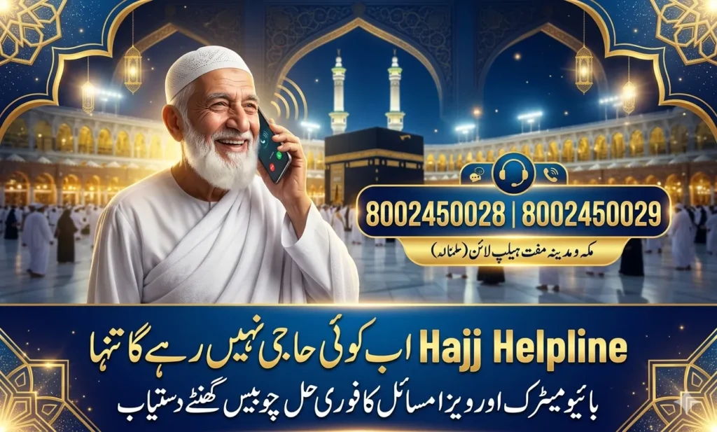 Hajj Helpline free numbers for Makkah Madinah and biometric support