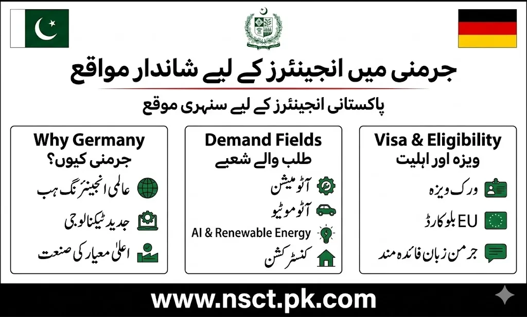 Germany engineering jobs 2026 for Pakistani engineers demand fields visa and apply process