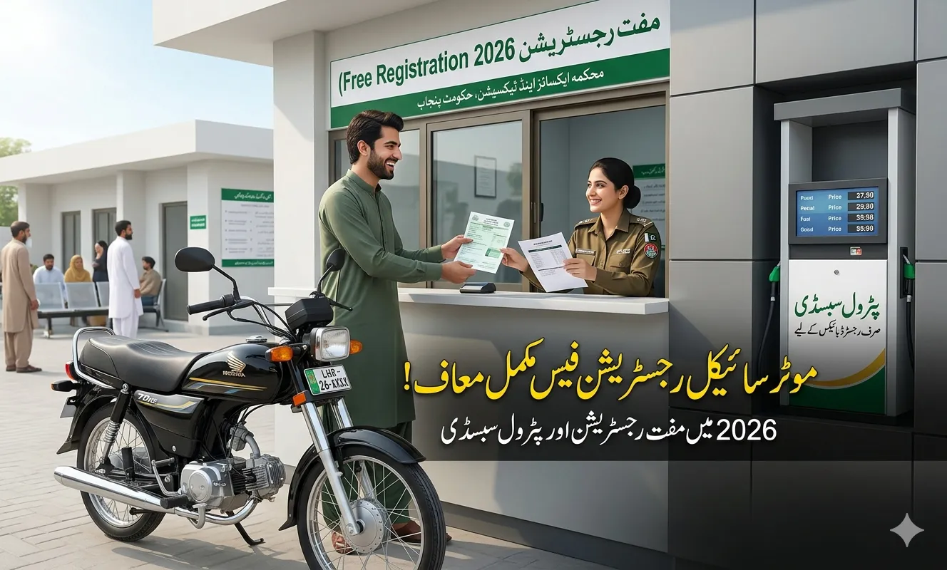 Punjab motorcycle registration fee waiver 2026 free bike registration