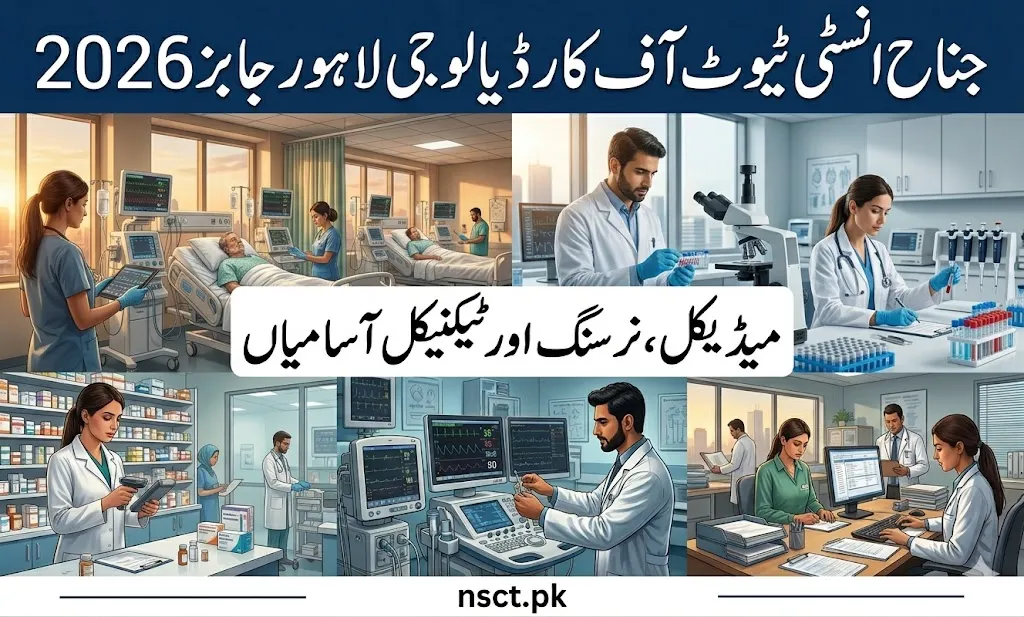 Jinnah Institute of Cardiology Lahore Jobs 2026 medical nursing and hospital staff recruitment advertisement