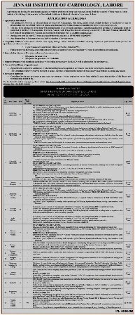 Cardiac hospital healthcare professionals doctors nurses pharmacists and engineers job openings Pakistan