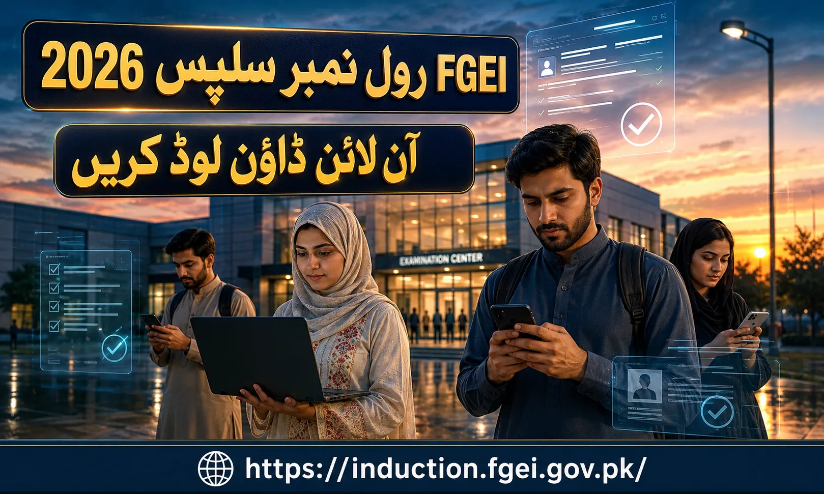 FGEI roll number slips 2026 online download announcement