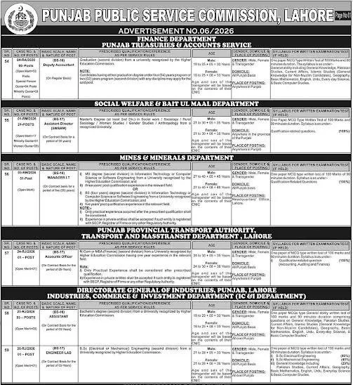 PPSC Deputy Accountant Jobs 2026 Apply Online at ppsc.gop.pk 2 Punjab Finance Department Deputy Accountant vacancies through PPSC