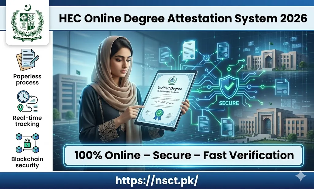 HEC Pakistan online degree attestation system 2026 with blockchain verification and digital credentials