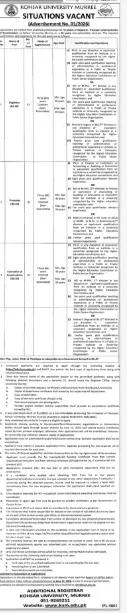 KUM Murree administration vacancies 2026 online apply advertisement
