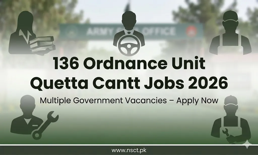 Pakistan Army related civilian vacancies 2026 at Quetta Cantt showing technical and administrative job opportunities
