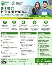 Government of Pakistan PIDE internship announcement 2026 for research and policy analyst training