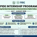 PIDE Internship Program 2026 apply online banner for economics and public policy students in Pakistan