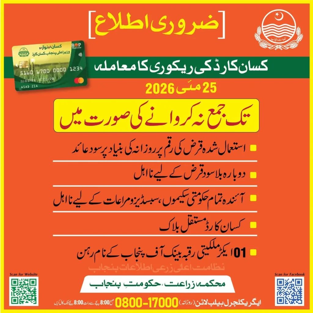 Punjab Kisan Card Warning Poster