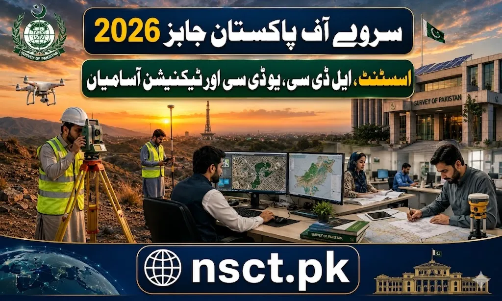 Survey of Pakistan Jobs 2026 federal government recruitment poster