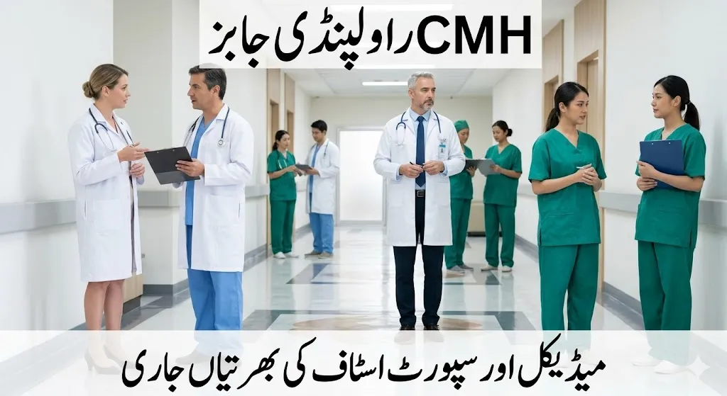 CMH Rawalpindi medical and support staff jobs 2026 recruitment poster