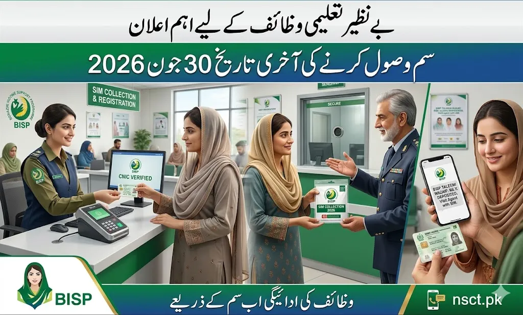 BISP Taleemi Wazaif SIM Collection 2026 / 30 June Deadline