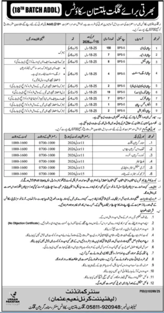 GB Scouts soldier GD clerk driver technical jobs announcement 2026