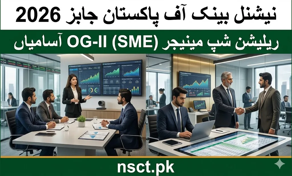 National Bank of Pakistan Relationship Manager SME OG-II jobs 2026 advertisement showing corporate banking career opportunity for graduates in Pakistan across multiple cities.
