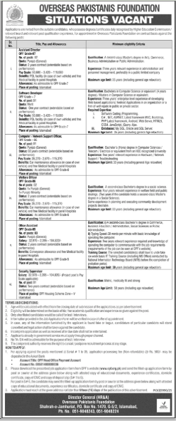 OPF career opportunities 2026 Assistant Director Software Developer Office Assistant vacancies Pakistan