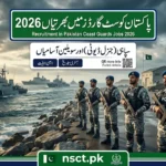 Pakistan Coast Guards jobs 2026 recruitment poster showing Sipahi and civilian vacancies with Urdu eligibility details.