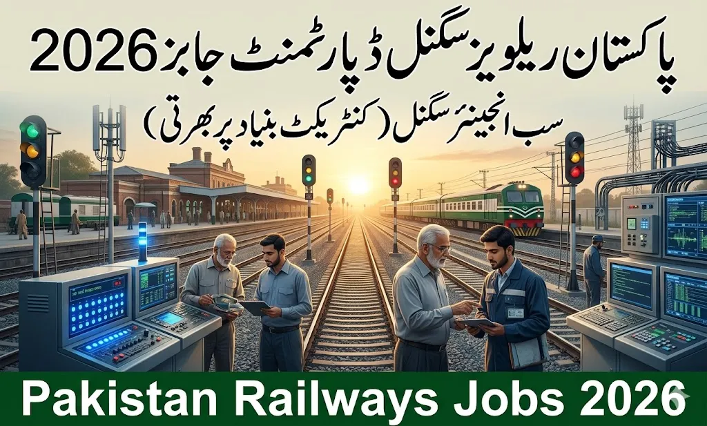 Pakistan Railways Signal Department jobs 2026 for Sub Engineer Signal contract-based recruitment in Lahore headquarters.