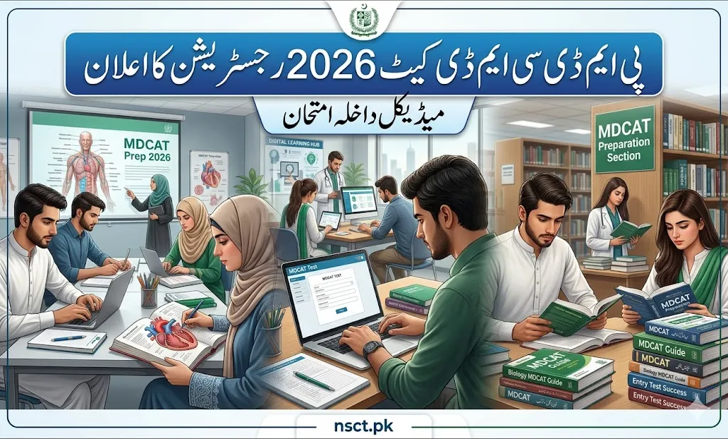 PMDC MDCAT 2026 registration announcement / online application schedule / medical students preparing for entry test