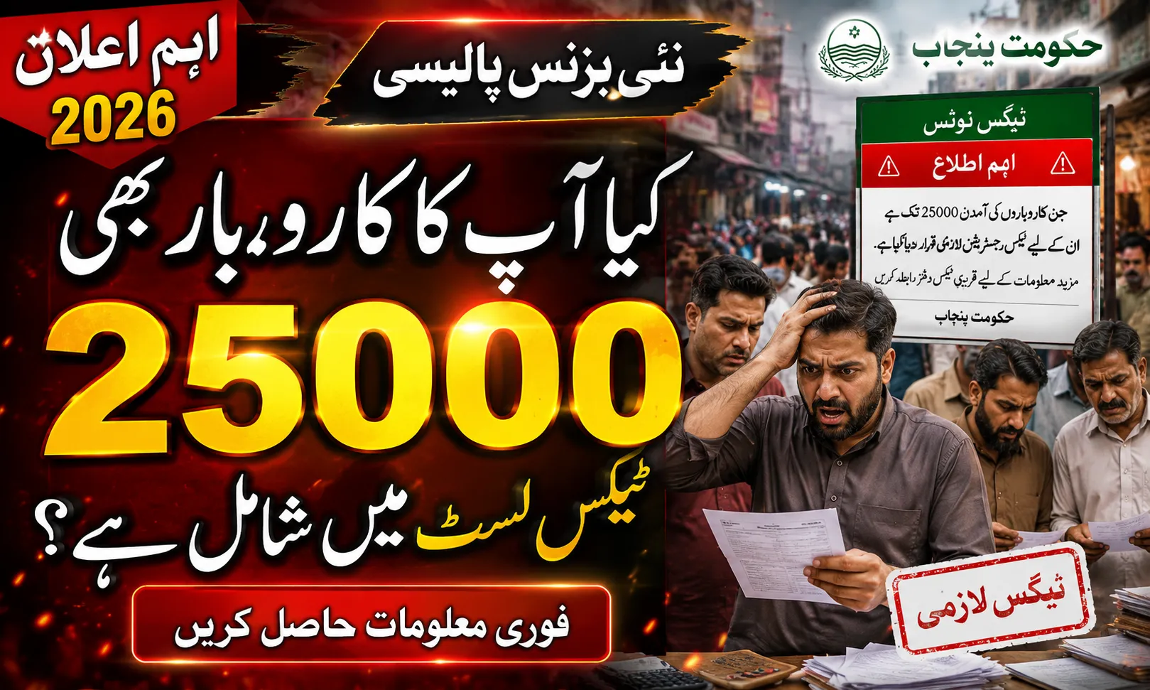 Punjab Budget 2026 Rs 25000 business tax scheme overview / small shops restaurants and karyana stores affected / Pakistan provincial budget update