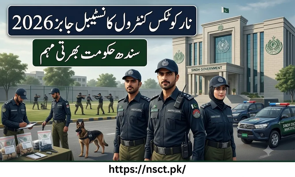 Sindh Narcotics Control Constable Jobs 2026 recruitment banner