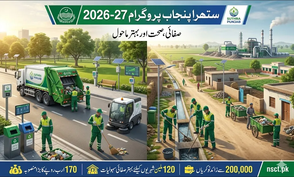 Suthra Punjab Programme 2026-27 / sanitation workers cleaning streets / waste management trucks operating in Punjab / government cleanliness initiative