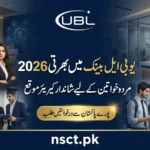 UBL Bank Jobs 2026 recruitment banner featuring Graduate Trainee Officer and banking career opportunities across Pakistan.