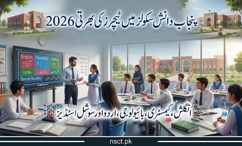 Punjab Daanish Schools teachers jobs 2026 for English Chemistry Biology Urdu and Social Studies subjects