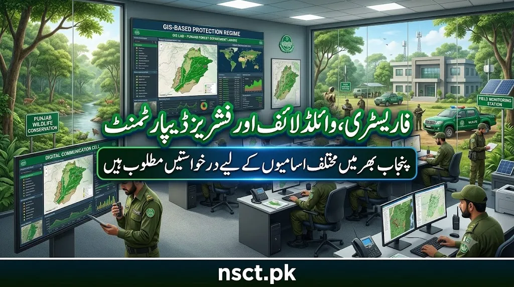 Government recruitment announcement for Forestry, Wildlife and Fisheries Department GIS-based digital communication cell project in Punjab