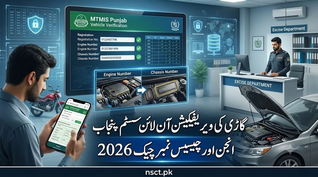 Punjab MTMIS vehicle verification system for engine and chassis number online check in 2026 Excise Department online vehicle registration verification system for used cars and motorcycles in Punjab Engine and chassis number verification process for used vehicle purchase safety in Pakistan
