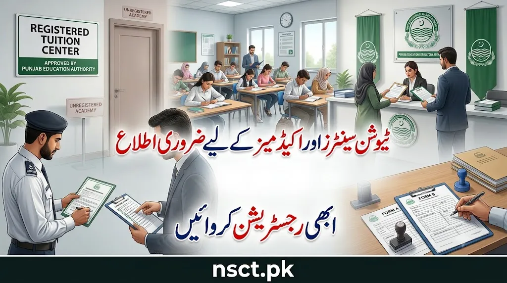 Punjab government notification about tuition center and academy registration requirements 2026 Education authority inspection of academy compliance and registration process Pakistan Awareness about registering tuition centers and academies in Punjab education department